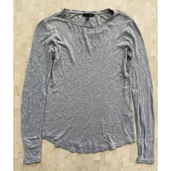 Eileen Fisher Tops - Eileen Fisher Long Sleeve Tshirt Women's Gray Tencel Ribbed Quiet‎ Luxury XXS